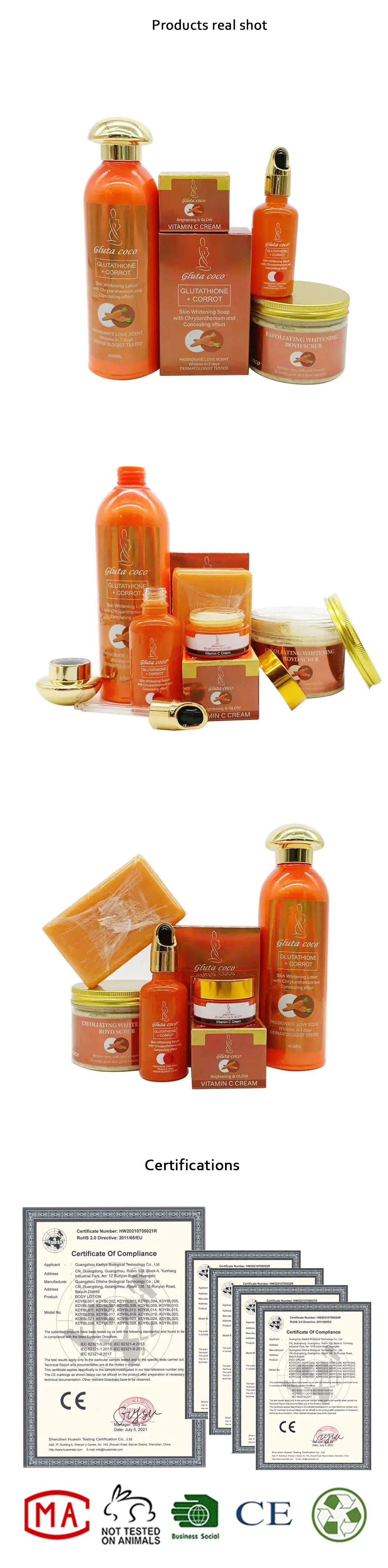 Gluta Master GLUTATHIONE+CORROT Skincare Set Lightening Moisturising Exfoliating Smooth Speedy Glowing skin for Dark Skin Women