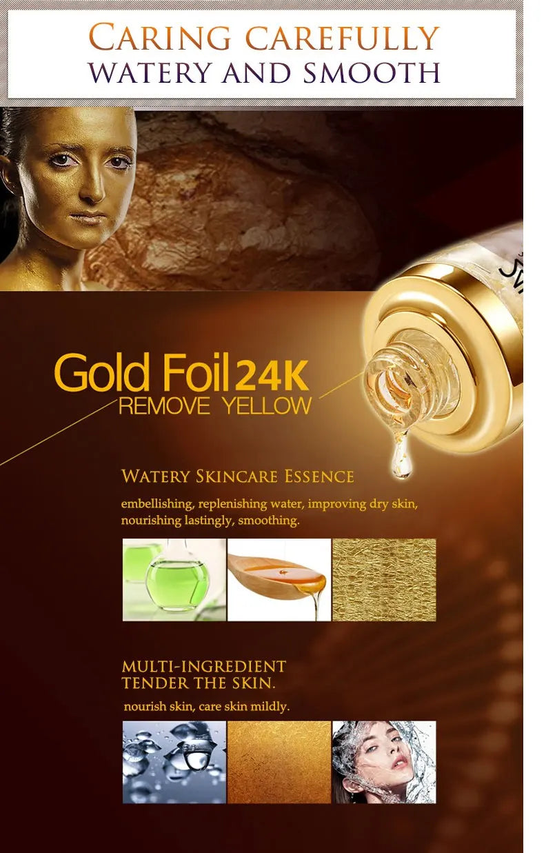 24K Gold Face Cream Whitening Moisturizing Day Creams & Moisturizers 24K Gold Essence Serum New Face Skin Care