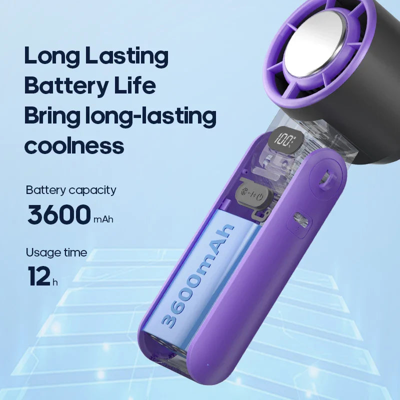 Portable 3600mAh Handheld Fan with Turbo-4