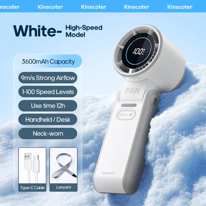 Portable 3600mAh Handheld Fan with Turbo-5