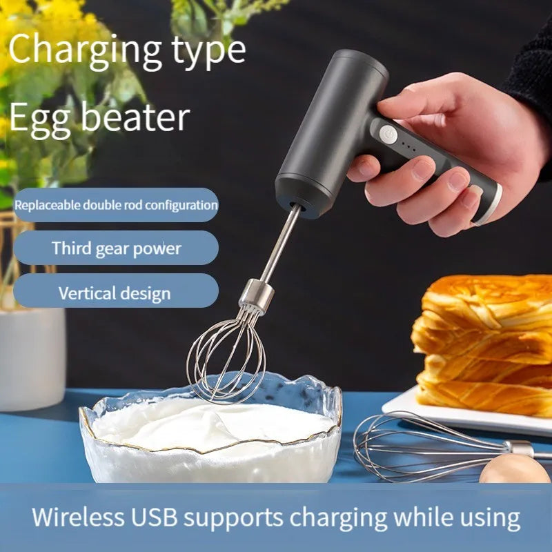 Portable Wireless Electric Food Mixer 3 Speeds-0