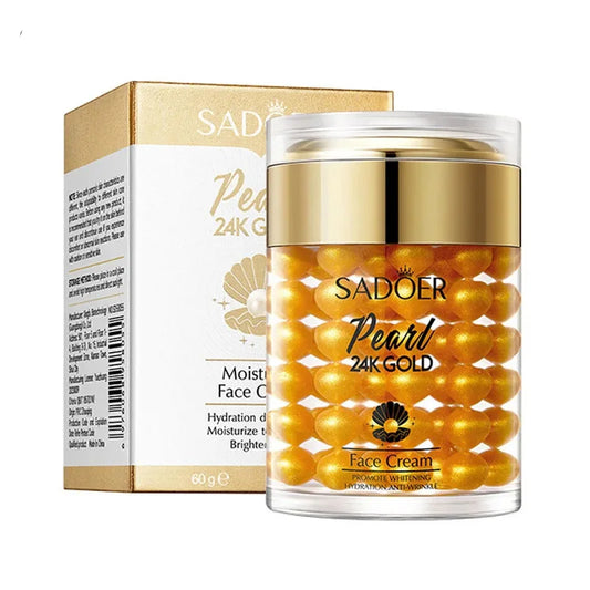SADOER 24K Golden Pearl Collagen Face Cream Moisturizing Brightening Hydrating Firming Facial Cream Face Skin Care Products