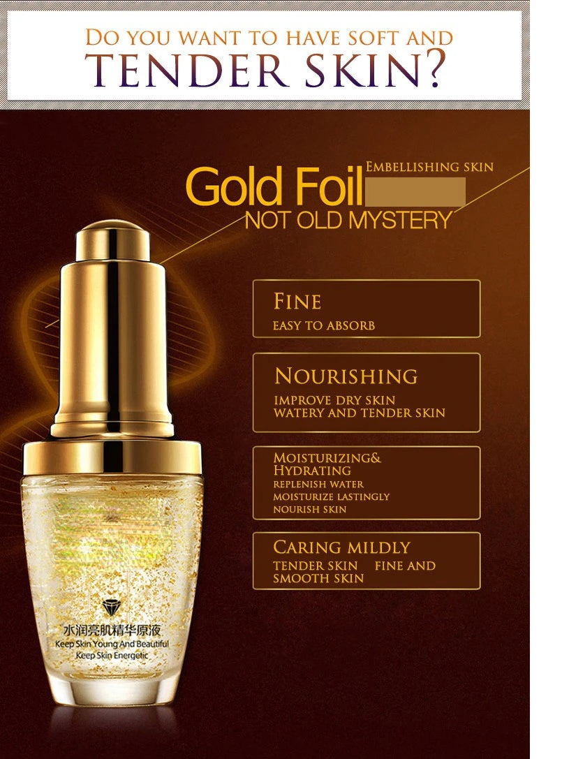 24K Gold Face Cream Whitening Moisturizing Day Creams & Moisturizers 24K Gold Essence Serum New Face Skin Care