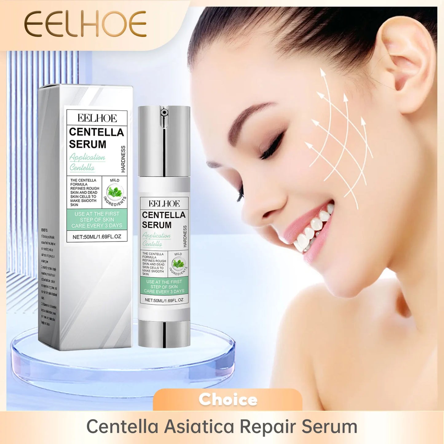 Face Essence of Centella Asiatica Moisturizing Facial Serum Brighten Smooth Skin Care Rejuvenation Pore Refining Resurfacing