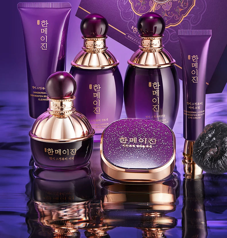 Hanmj Lingzhi skin care beauty six-piece set Firming and anti-wrinkle Soothing and whitening High-end skin care products