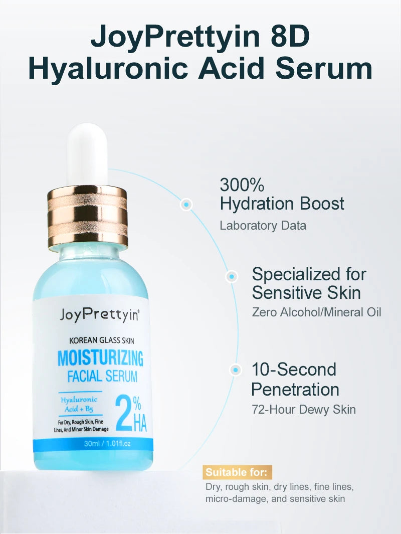 Hyaluronic Acid Face Serum Moisturizing Smoothing Reduces Dryness Fine Lines Hydrating Facial Essence Korean Skin Care