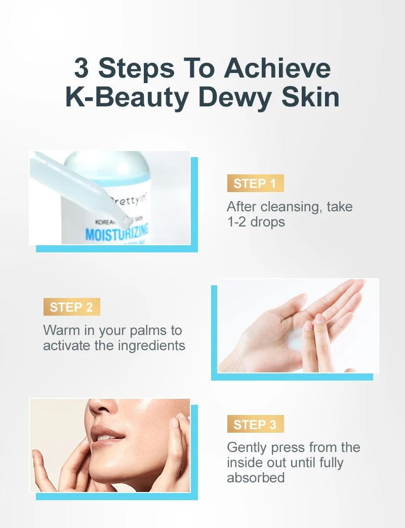 Hyaluronic Acid Face Serum Moisturizing Smoothing Reduces Dryness Fine Lines Hydrating Facial Essence Korean Skin Care