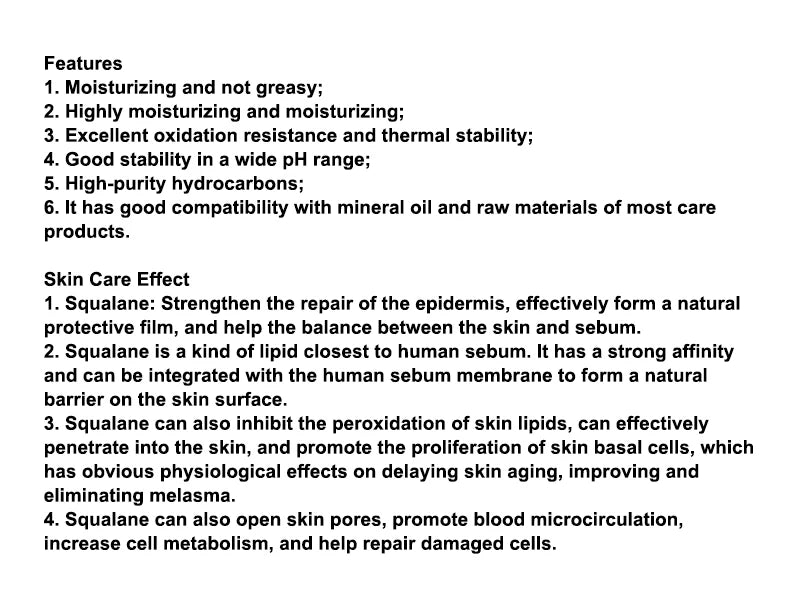 Hot Selling squalane 99% cosmetic raw material plant source skin care moisturizing