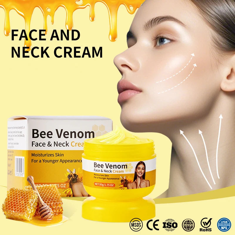 Bee Venom Wrinkle Remove Face Cream Anti-aging Neck Lifting Firming Cream Moisturizing Tender Soften Skin Whitening 50g